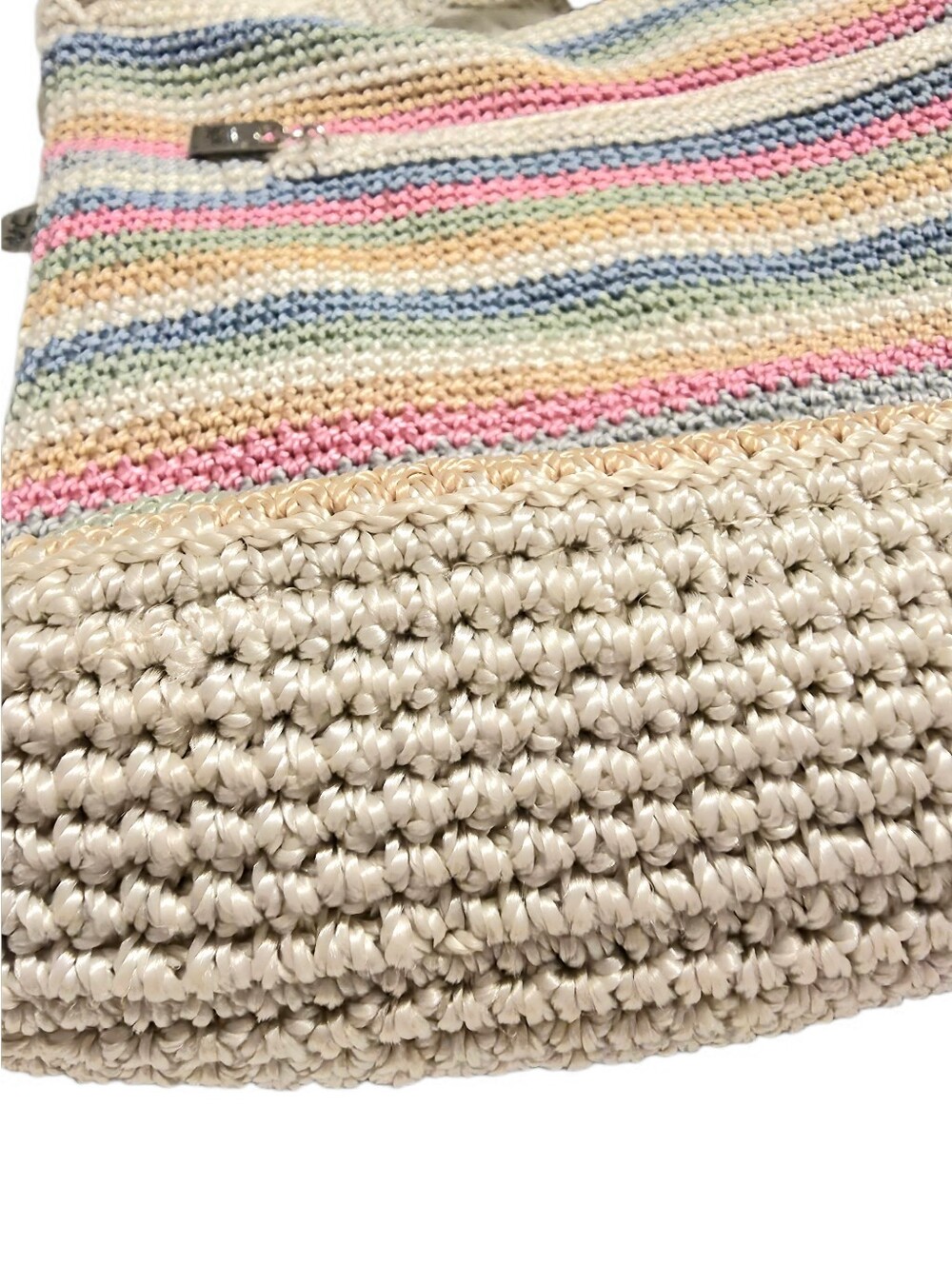 NEW The Sak -Striped Crochet Shoulder Bag in Rare Pastel Multicolor - Picture 8 of 10